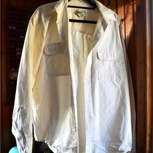 Eddie Bauer white button down mens shirt size L